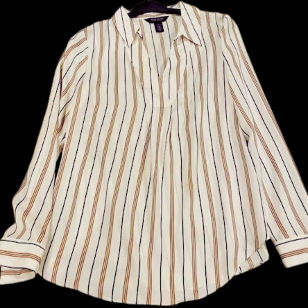 White House Black Market Striped Blouse